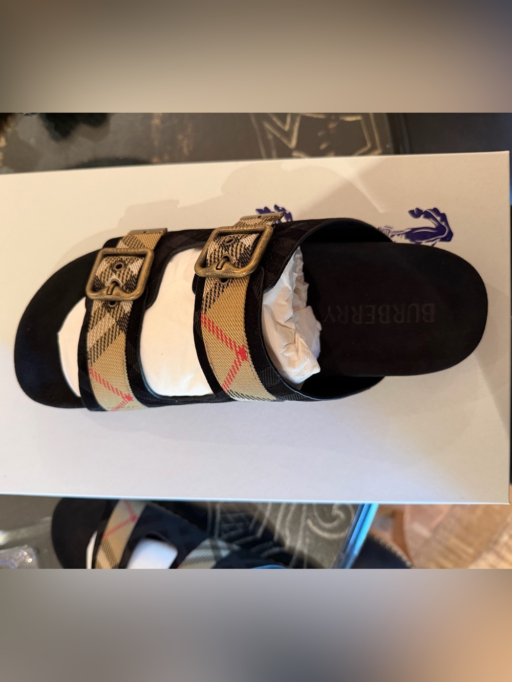 Burberry Black Leather Sandals - Picture 2 of 3